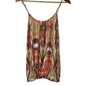 Anthropologie twentyone Cami Tank Women's Small Spaghetti Strap Orange/Green
